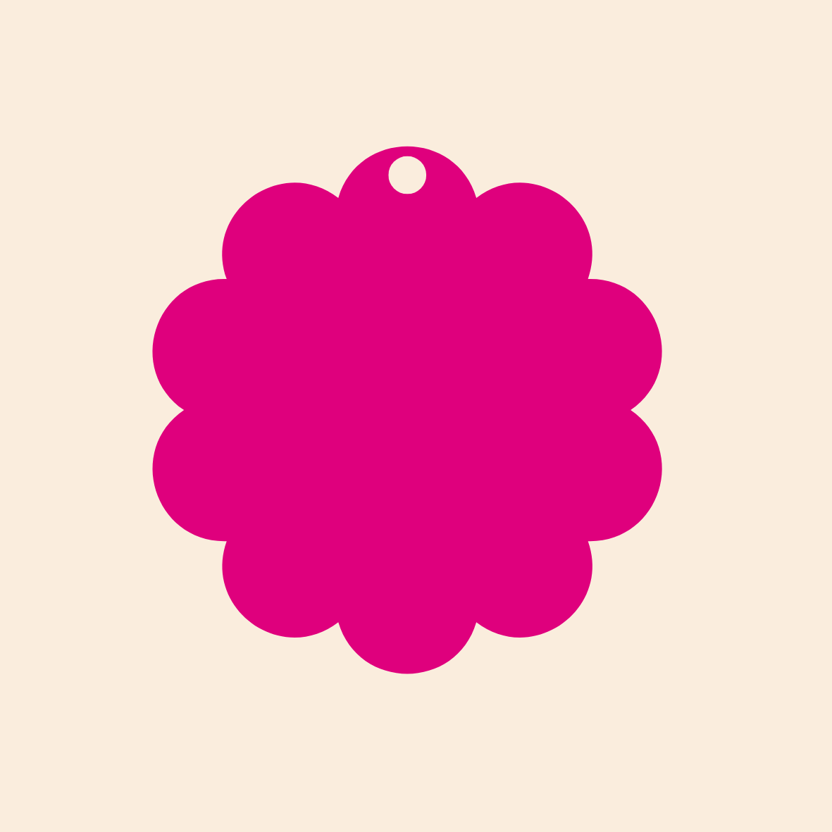 Scalloped Circle Keyring (Custom)